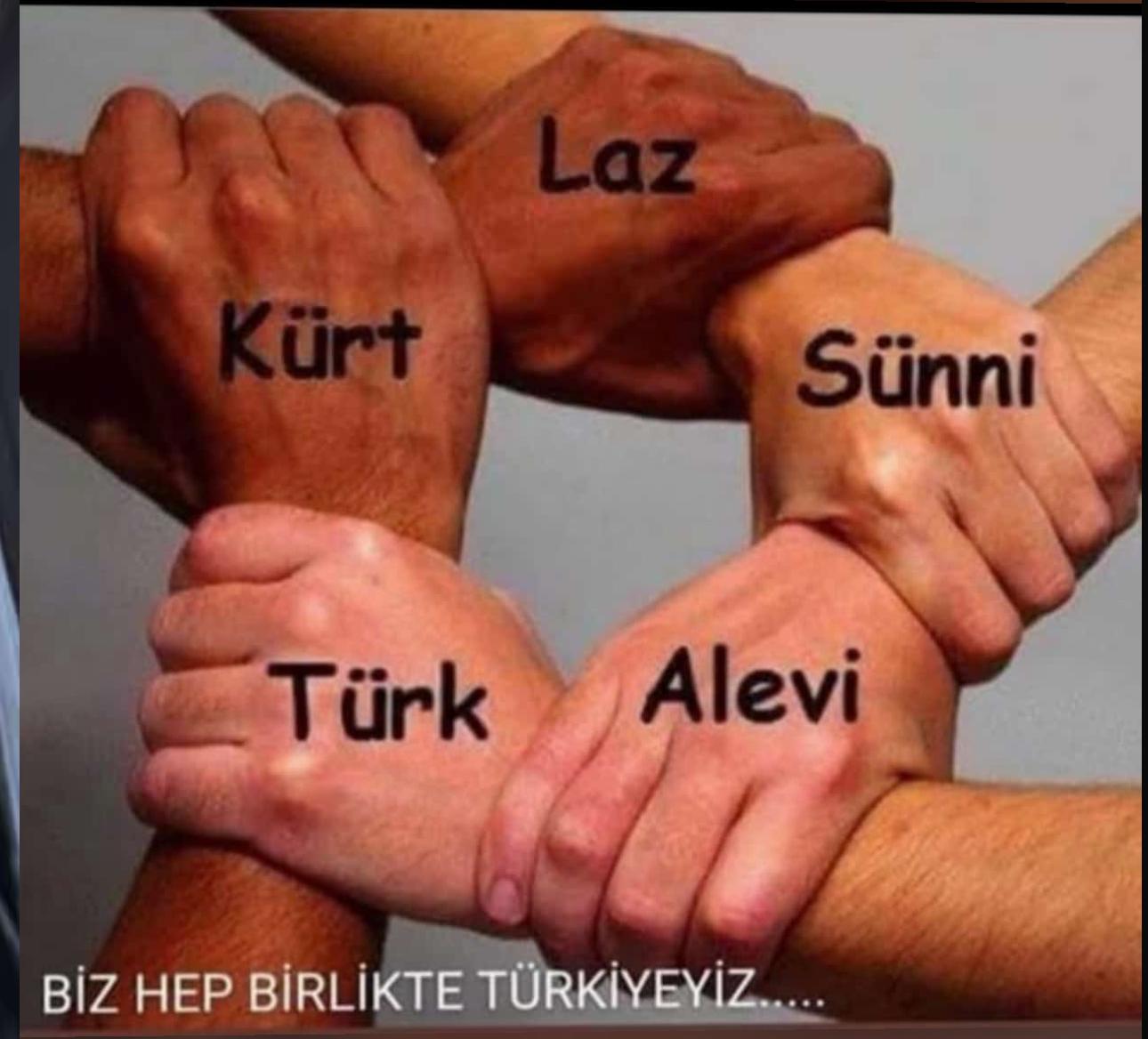 Türkiye kardeşliğini simgeleyen görsel, Laz, Kürt, Sünni, Türk, Alevi Türkiye kardeşliğini simgeleyen görsel, Laz, Kürt, Sünni, Türk, Alevi